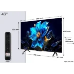 TCL Bezel less 43″ 43P7K QLED 4K SMART Dolby Atmos DTS Voice Control WIFI Google TV - Image 3
