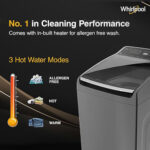 Whirlpool 7.5 Kg StainWash Royal Plus (With Heater) Top Load Washing Machine - Image 8