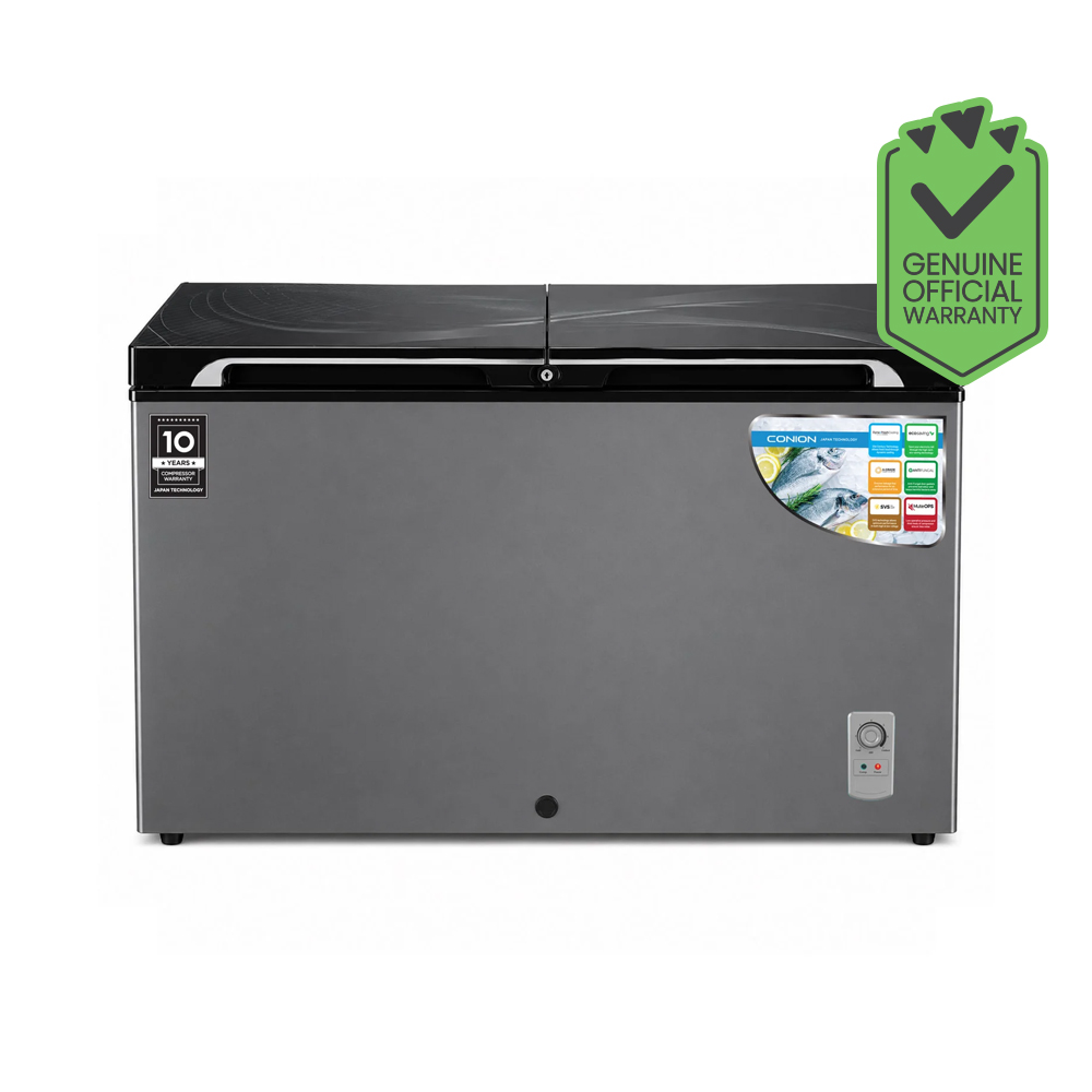 Conion-BEW-325GD-(Double-Door)-Grey-Deep-Freezer_1 Conion BEW-325GD (Double Door) Grey Deep Freezer - Image 1
